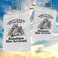 Funny Raccoon Rainbow Garden Flag Your Little Ray Of Sarcastic Sunshine Has Arrived - Wonder Print Shop