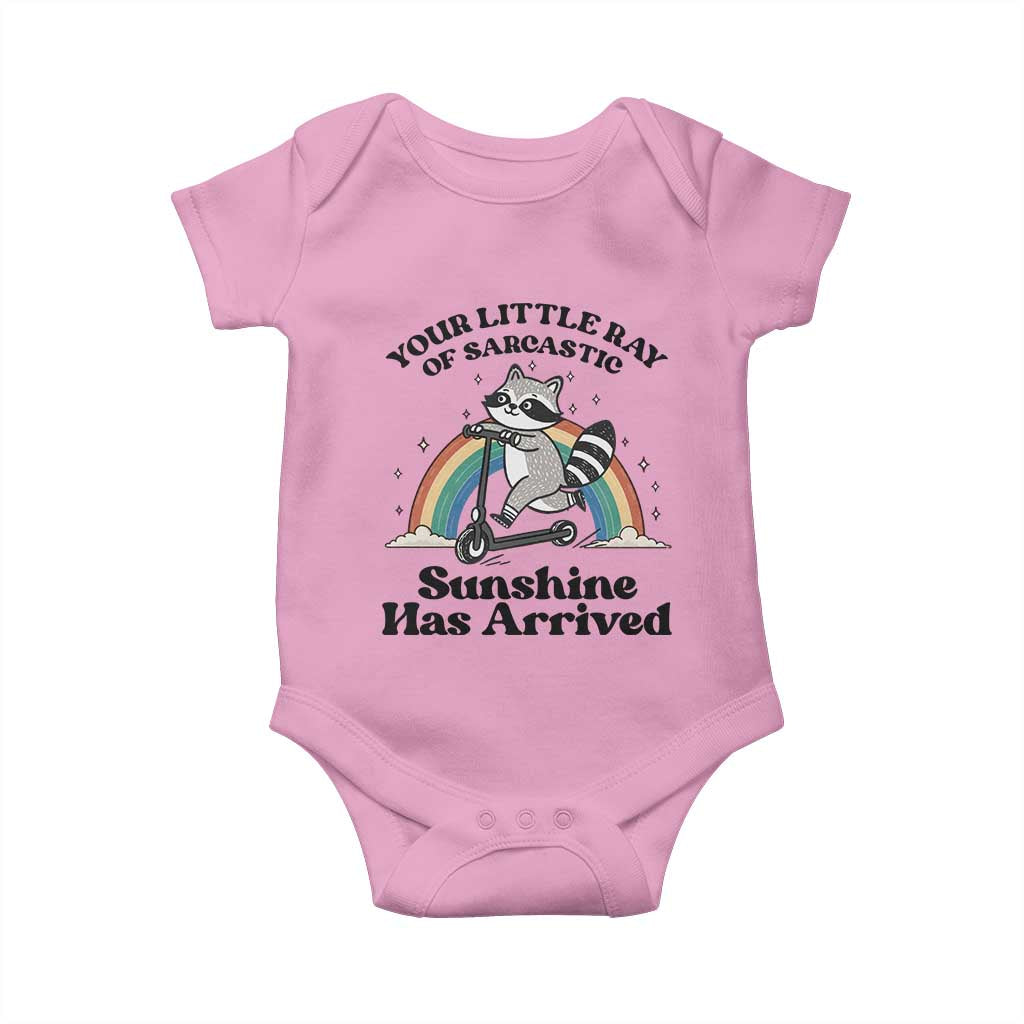 Funny Raccoon Rainbow Baby Onesie Your Little Ray Of Sarcastic Sunshine Has Arrived - Wonder Print Shop