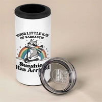 Funny Raccoon Rainbow 4 in 1 Can Cooler Tumbler Your Little Ray Of Sarcastic Sunshine Has Arrived - Wonder Print Shop