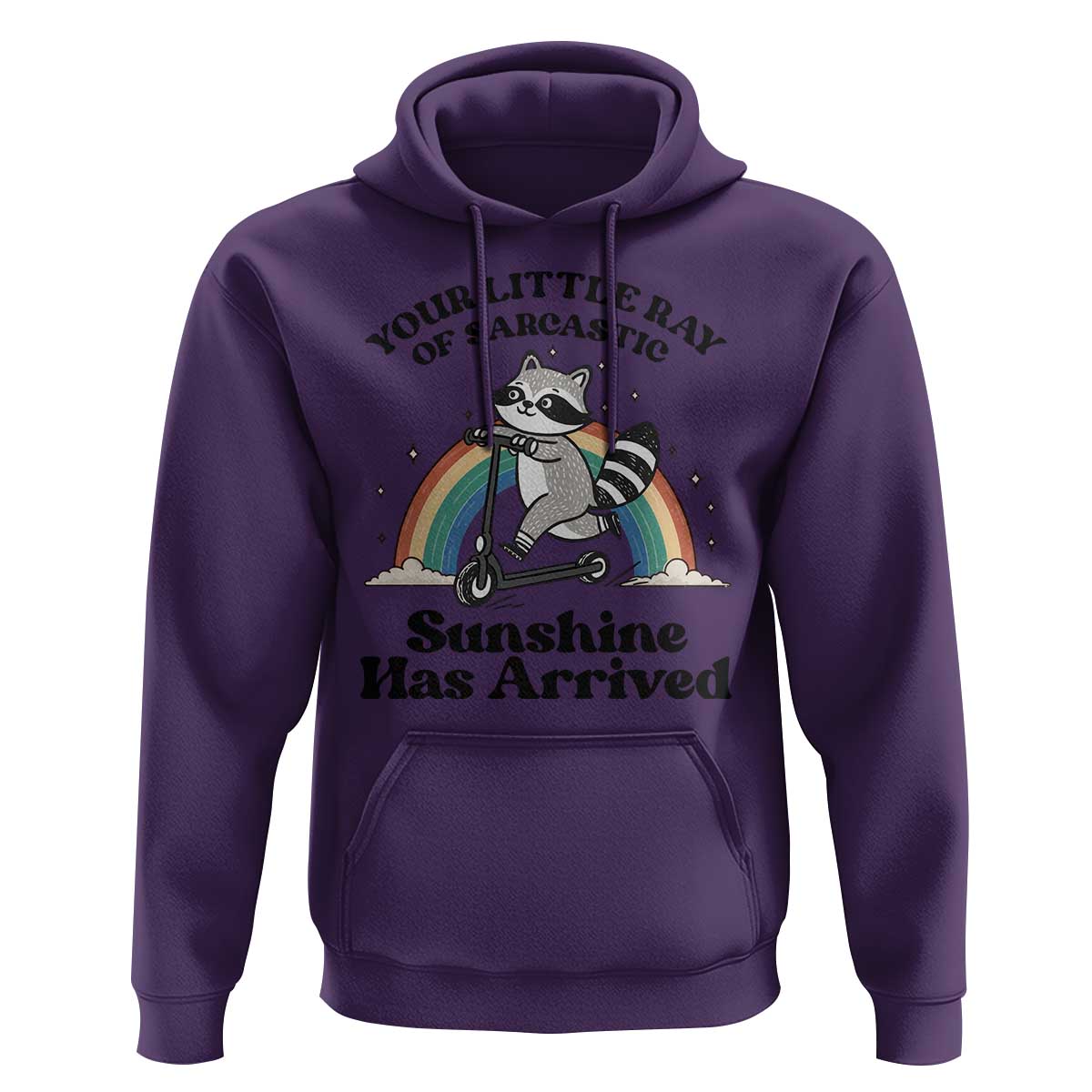 Funny Raccoon Rainbow Hoodie Your Little Ray Of Sarcastic Sunshine Has Arrived - Wonder Print Shop