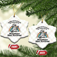 Funny Raccoon Rainbow Ceramic Ornament Your Little Ray Of Sarcastic Sunshine Has Arrived - Wonder Print Shop