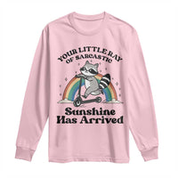 Funny Raccoon Rainbow Long Sleeve Shirt Your Little Ray Of Sarcastic Sunshine Has Arrived - Wonder Print Shop