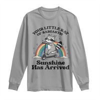 Funny Raccoon Rainbow Long Sleeve Shirt Your Little Ray Of Sarcastic Sunshine Has Arrived - Wonder Print Shop