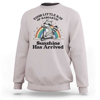 Funny Raccoon Rainbow Sweatshirt Your Little Ray Of Sarcastic Sunshine Has Arrived - Wonder Print Shop