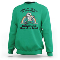 Funny Raccoon Rainbow Sweatshirt Your Little Ray Of Sarcastic Sunshine Has Arrived - Wonder Print Shop