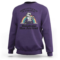 Funny Raccoon Rainbow Sweatshirt Your Little Ray Of Sarcastic Sunshine Has Arrived - Wonder Print Shop