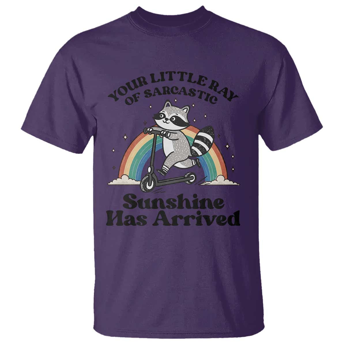 Funny Raccoon Rainbow T Shirt Your Little Ray Of Sarcastic Sunshine Has Arrived - Wonder Print Shop