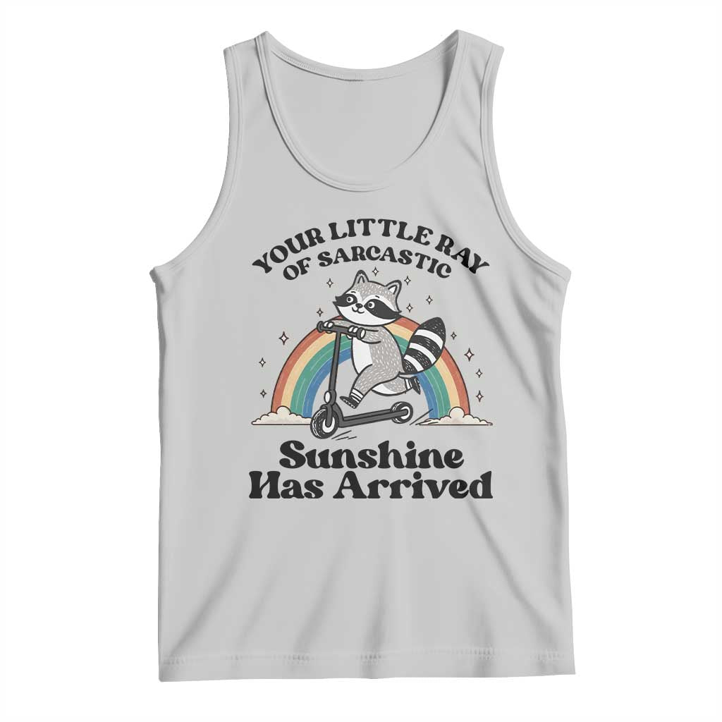 Funny Raccoon Rainbow Tank Top Your Little Ray Of Sarcastic Sunshine Has Arrived - Wonder Print Shop