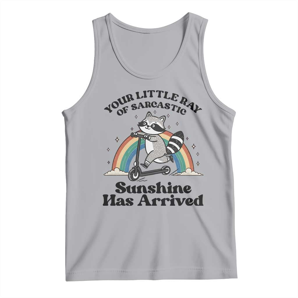 Funny Raccoon Rainbow Tank Top Your Little Ray Of Sarcastic Sunshine Has Arrived - Wonder Print Shop