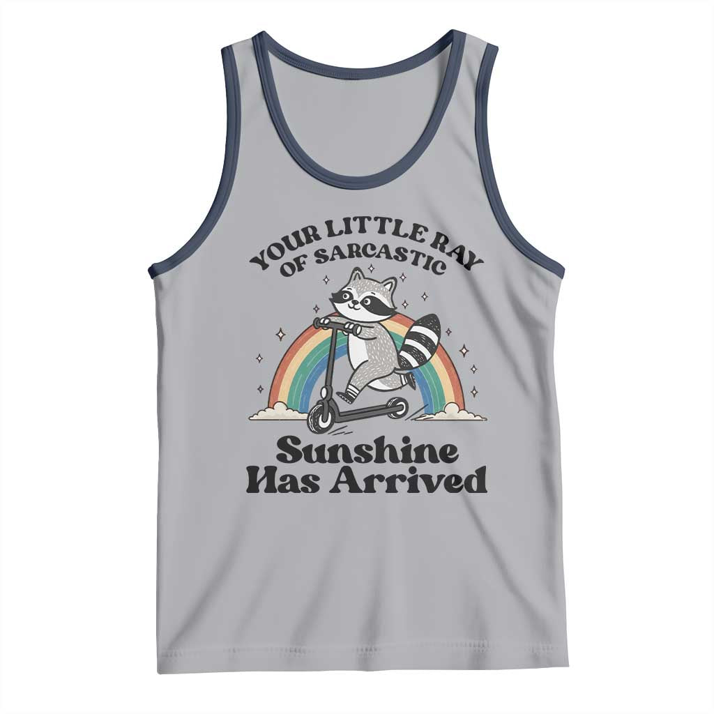 Funny Raccoon Rainbow Tank Top Your Little Ray Of Sarcastic Sunshine Has Arrived - Wonder Print Shop