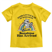 Funny Raccoon Rainbow Toddler T Shirt Your Little Ray Of Sarcastic Sunshine Has Arrived - Wonder Print Shop