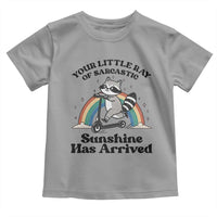 Funny Raccoon Rainbow Toddler T Shirt Your Little Ray Of Sarcastic Sunshine Has Arrived - Wonder Print Shop