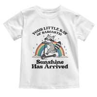 Funny Raccoon Rainbow Toddler T Shirt Your Little Ray Of Sarcastic Sunshine Has Arrived - Wonder Print Shop