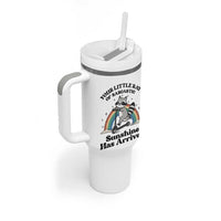 Funny Raccoon Rainbow Tumbler With Handle Your Little Ray Of Sarcastic Sunshine Has Arrived - Wonder Print Shop