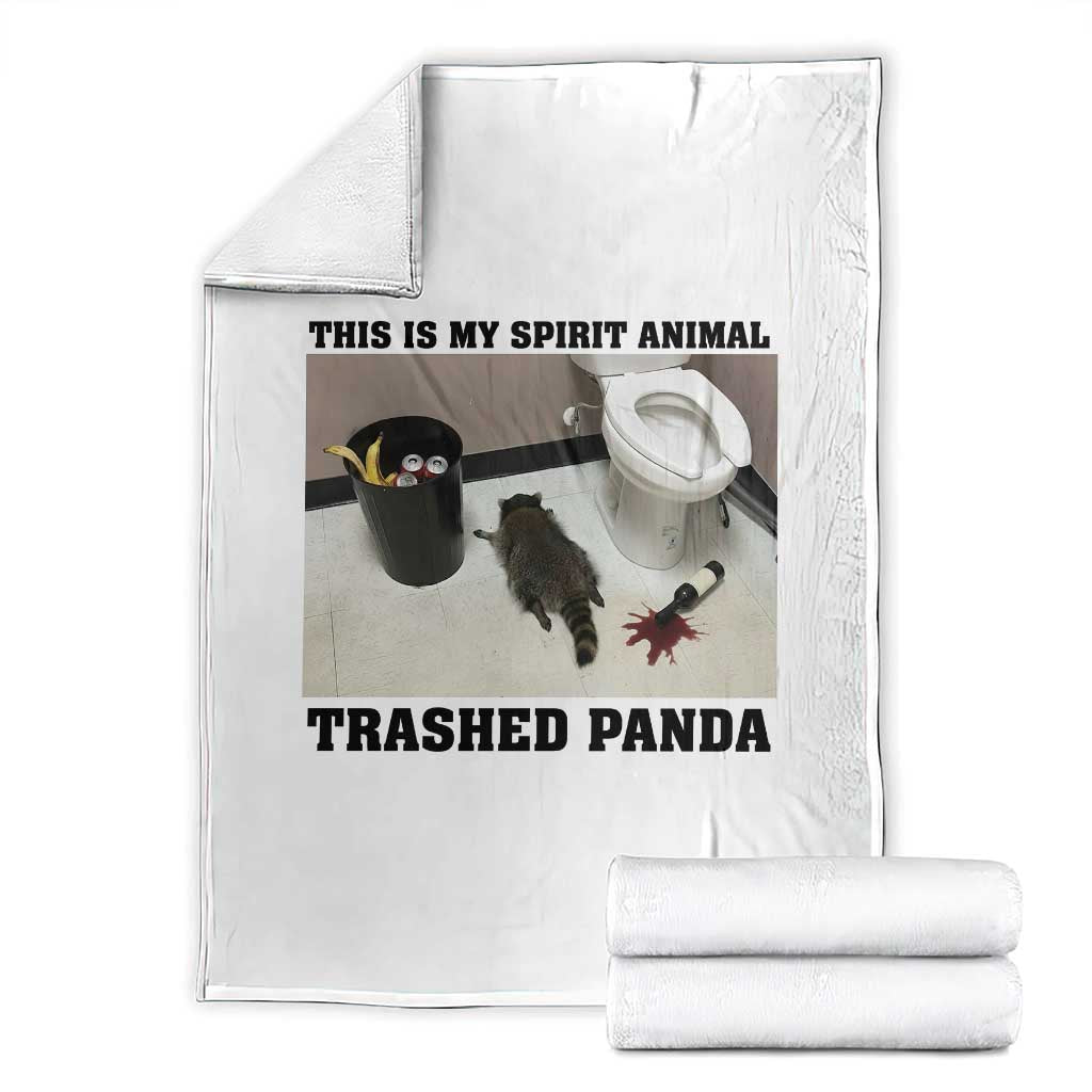 Trashed Panda Throw Blanket My Spirit Animal Funny Drunk Raccoon Meme - Wonder Print Shop