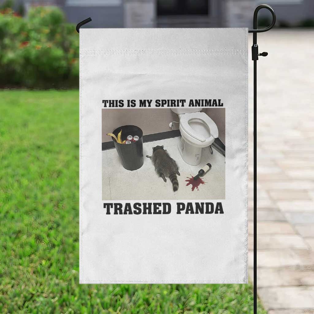 Trashed Panda Garden Flag My Spirit Animal Funny Drunk Raccoon Meme - Wonder Print Shop