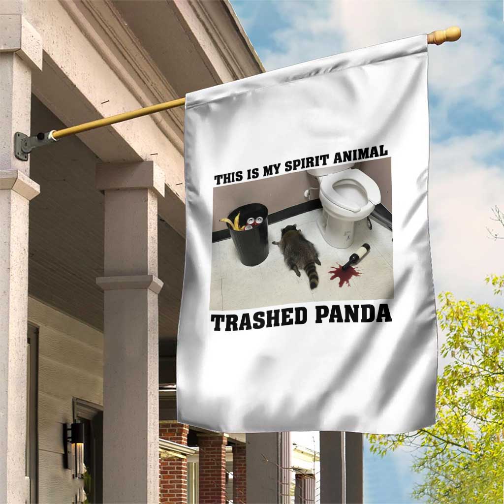 Trashed Panda Garden Flag My Spirit Animal Funny Drunk Raccoon Meme - Wonder Print Shop