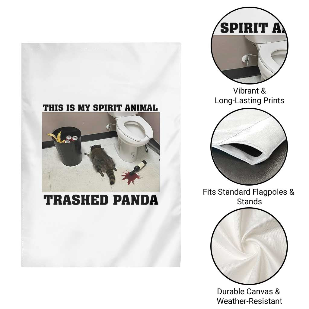 Trashed Panda Garden Flag My Spirit Animal Funny Drunk Raccoon Meme - Wonder Print Shop