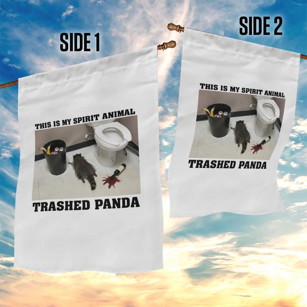 Trashed Panda Garden Flag My Spirit Animal Funny Drunk Raccoon Meme - Wonder Print Shop