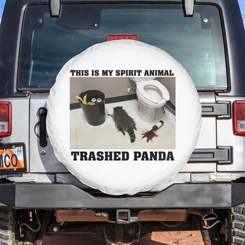 Trashed Panda Spare Tire Cover My Spirit Animal Funny Drunk Raccoon Meme - Wonder Print Shop