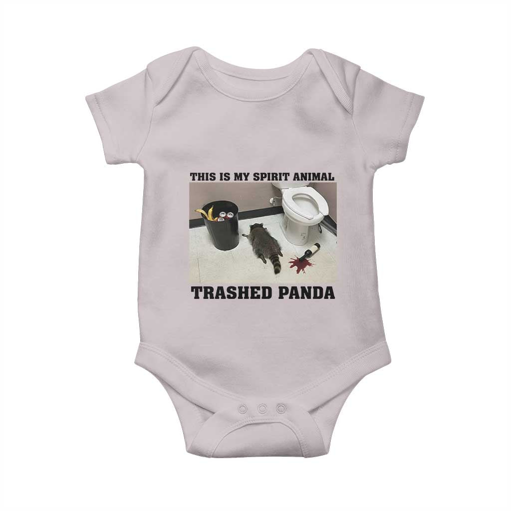 Trashed Panda Baby Onesie My Spirit Animal Funny Drunk Raccoon Meme - Wonder Print Shop