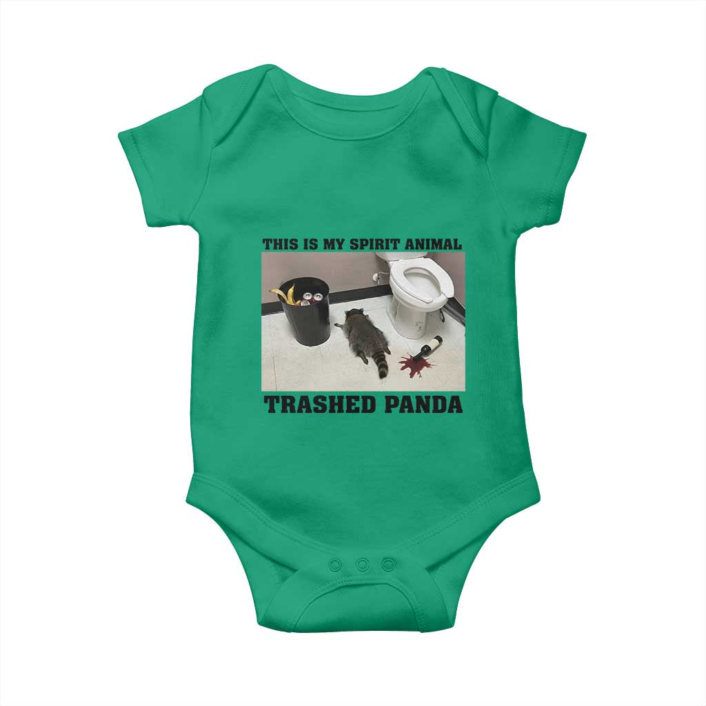 Trashed Panda Baby Onesie My Spirit Animal Funny Drunk Raccoon Meme - Wonder Print Shop