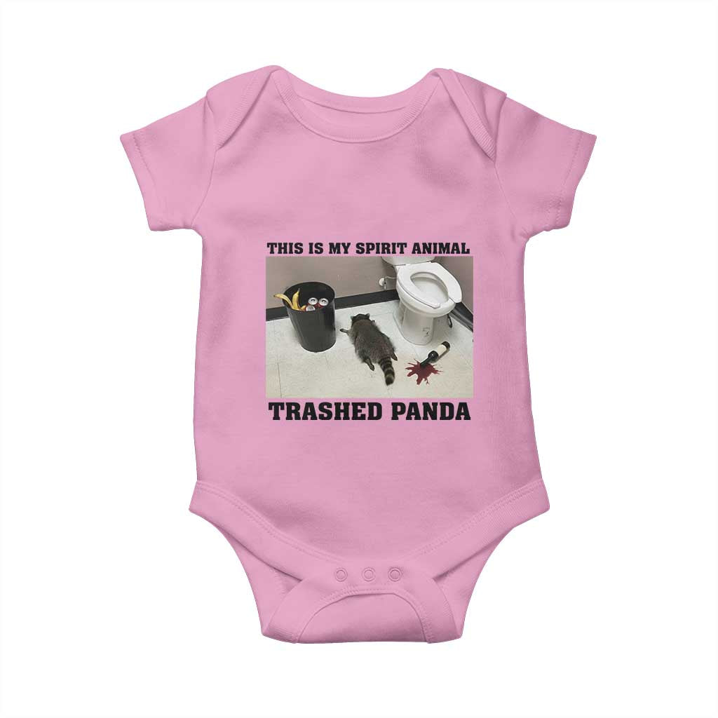 Trashed Panda Baby Onesie My Spirit Animal Funny Drunk Raccoon Meme - Wonder Print Shop