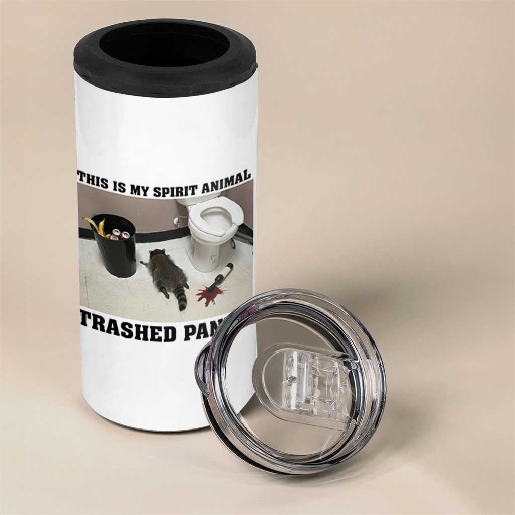 Trashed Panda 4 in 1 Can Cooler Tumbler My Spirit Animal Funny Drunk Raccoon Meme - Wonder Print Shop