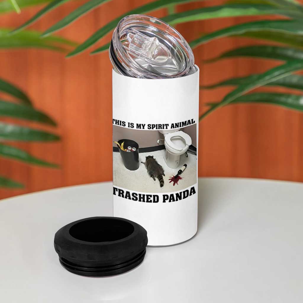 Trashed Panda 4 in 1 Can Cooler Tumbler My Spirit Animal Funny Drunk Raccoon Meme - Wonder Print Shop