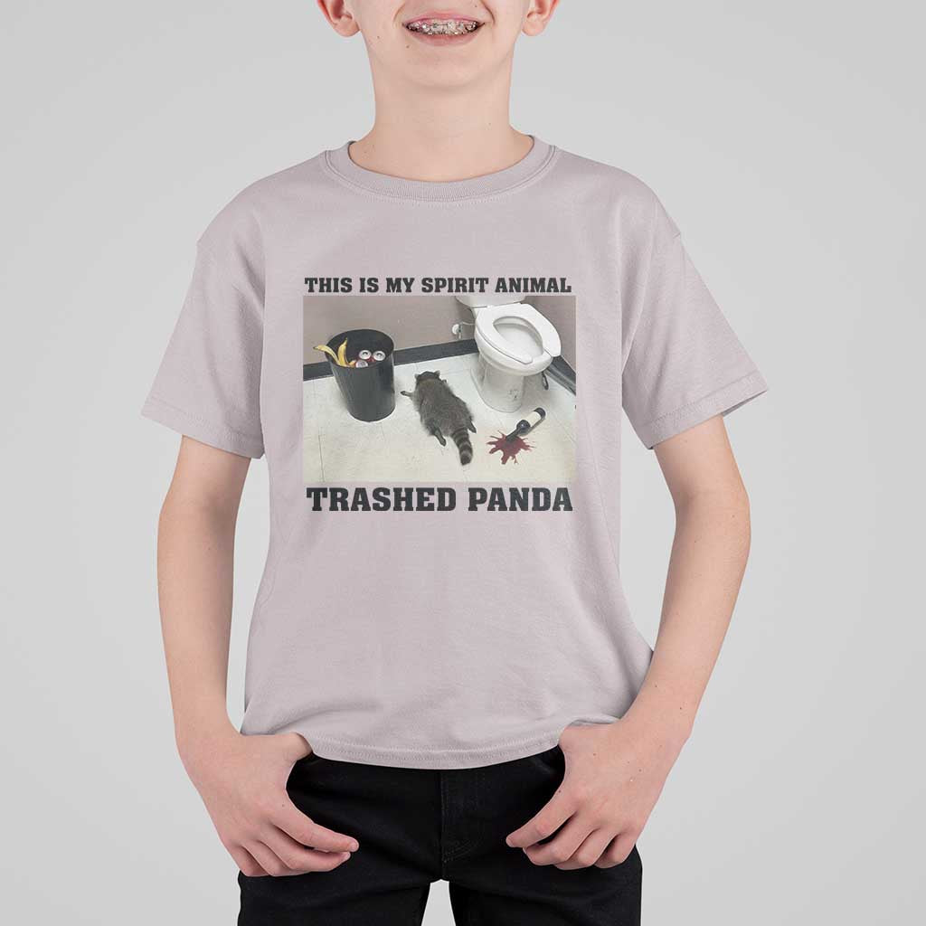 Trashed Panda T Shirt For Kid My Spirit Animal Funny Drunk Raccoon Meme - Wonder Print Shop