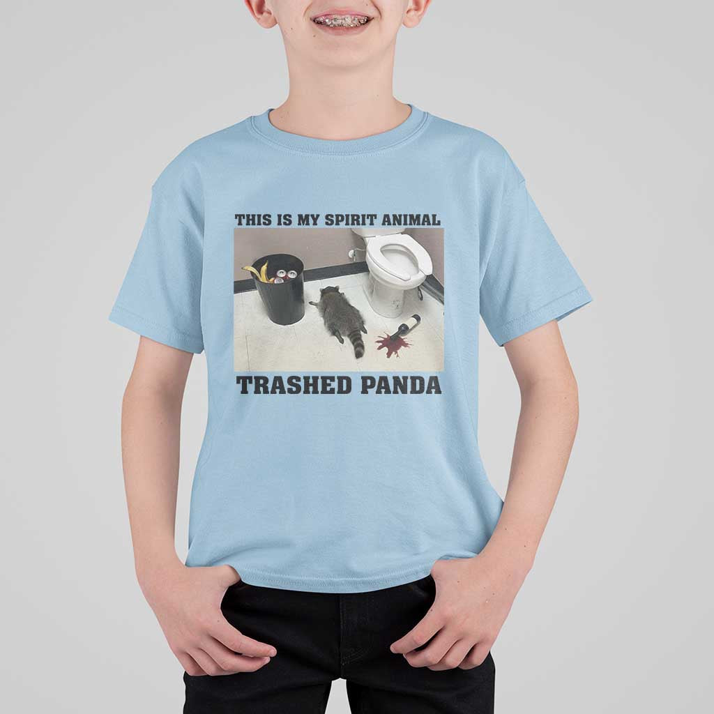 Trashed Panda T Shirt For Kid My Spirit Animal Funny Drunk Raccoon Meme - Wonder Print Shop