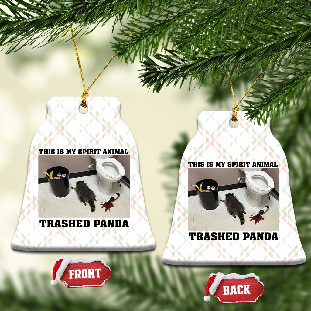 Trashed Panda Ceramic Ornament My Spirit Animal Funny Drunk Raccoon Meme - Wonder Print Shop