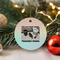 Trashed Panda Ceramic Ornament My Spirit Animal Funny Drunk Raccoon Meme - Wonder Print Shop