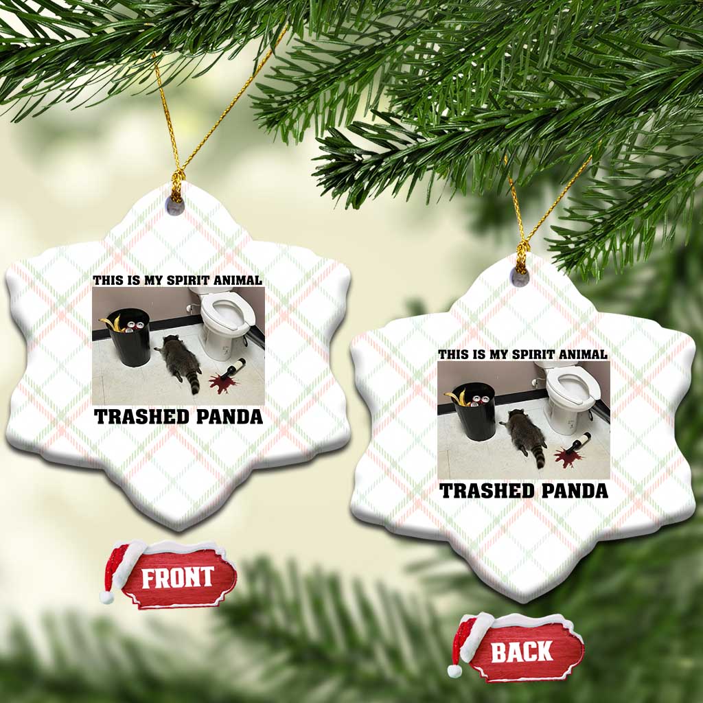 Trashed Panda Ceramic Ornament My Spirit Animal Funny Drunk Raccoon Meme - Wonder Print Shop