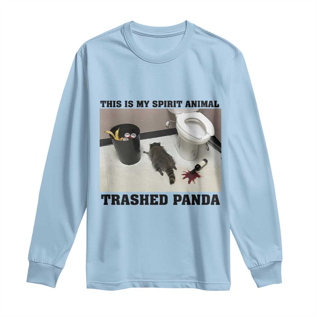 Trashed Panda Long Sleeve Shirt My Spirit Animal Funny Drunk Raccoon Meme - Wonder Print Shop