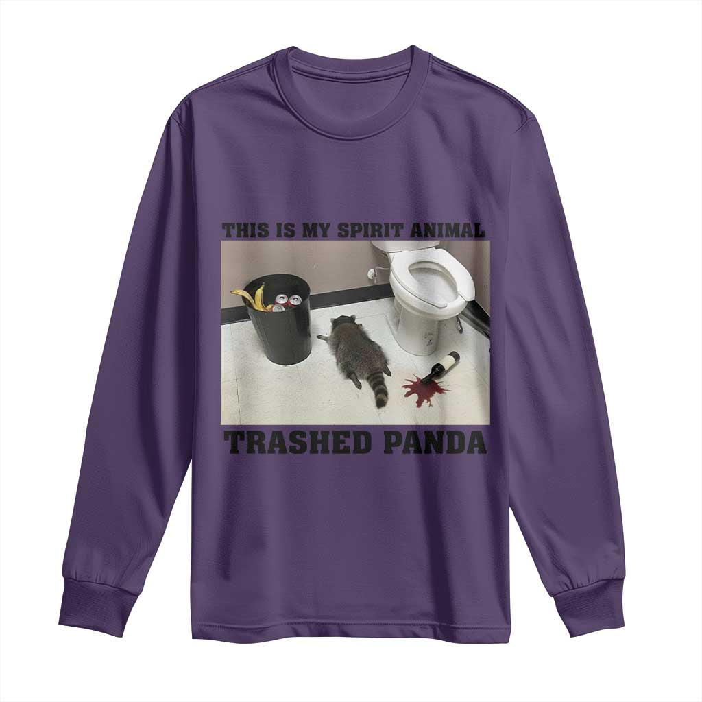 Trashed Panda Long Sleeve Shirt My Spirit Animal Funny Drunk Raccoon Meme - Wonder Print Shop
