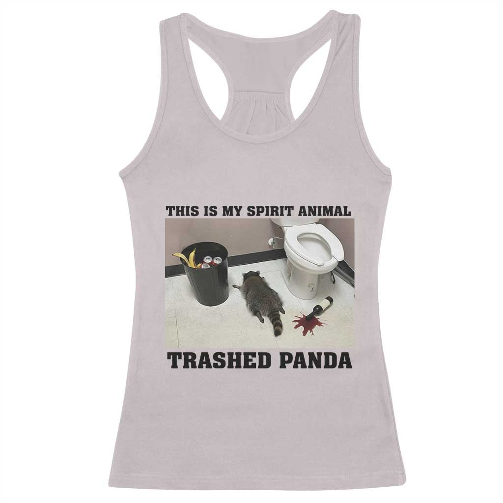 Trashed Panda Racerback Tank Top My Spirit Animal Funny Drunk Raccoon Meme - Wonder Print Shop
