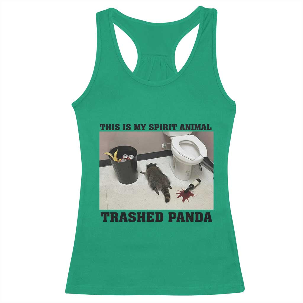 Trashed Panda Racerback Tank Top My Spirit Animal Funny Drunk Raccoon Meme - Wonder Print Shop