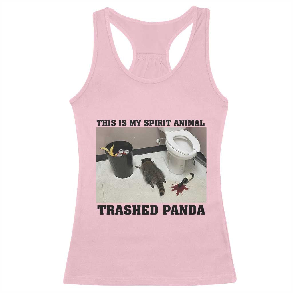 Trashed Panda Racerback Tank Top My Spirit Animal Funny Drunk Raccoon Meme - Wonder Print Shop