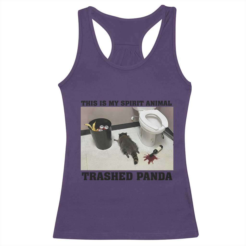 Trashed Panda Racerback Tank Top My Spirit Animal Funny Drunk Raccoon Meme - Wonder Print Shop