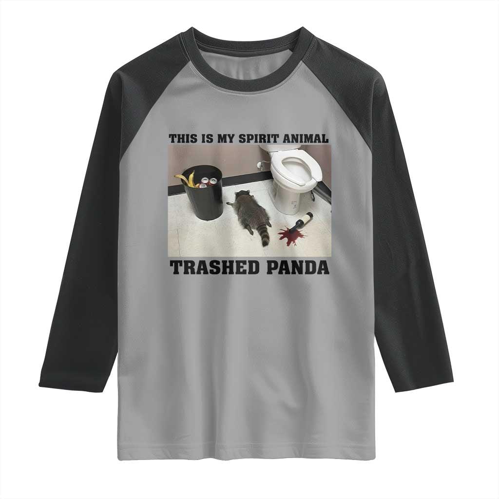 Trashed Panda Raglan Shirt My Spirit Animal Funny Drunk Raccoon Meme - Wonder Print Shop