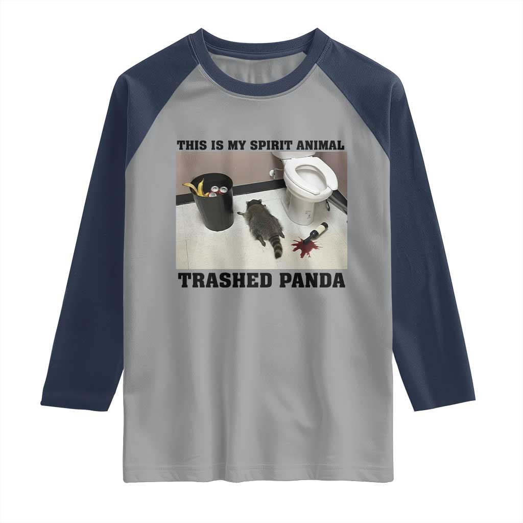 Trashed Panda Raglan Shirt My Spirit Animal Funny Drunk Raccoon Meme - Wonder Print Shop