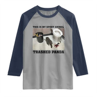 Trashed Panda Raglan Shirt My Spirit Animal Funny Drunk Raccoon Meme - Wonder Print Shop