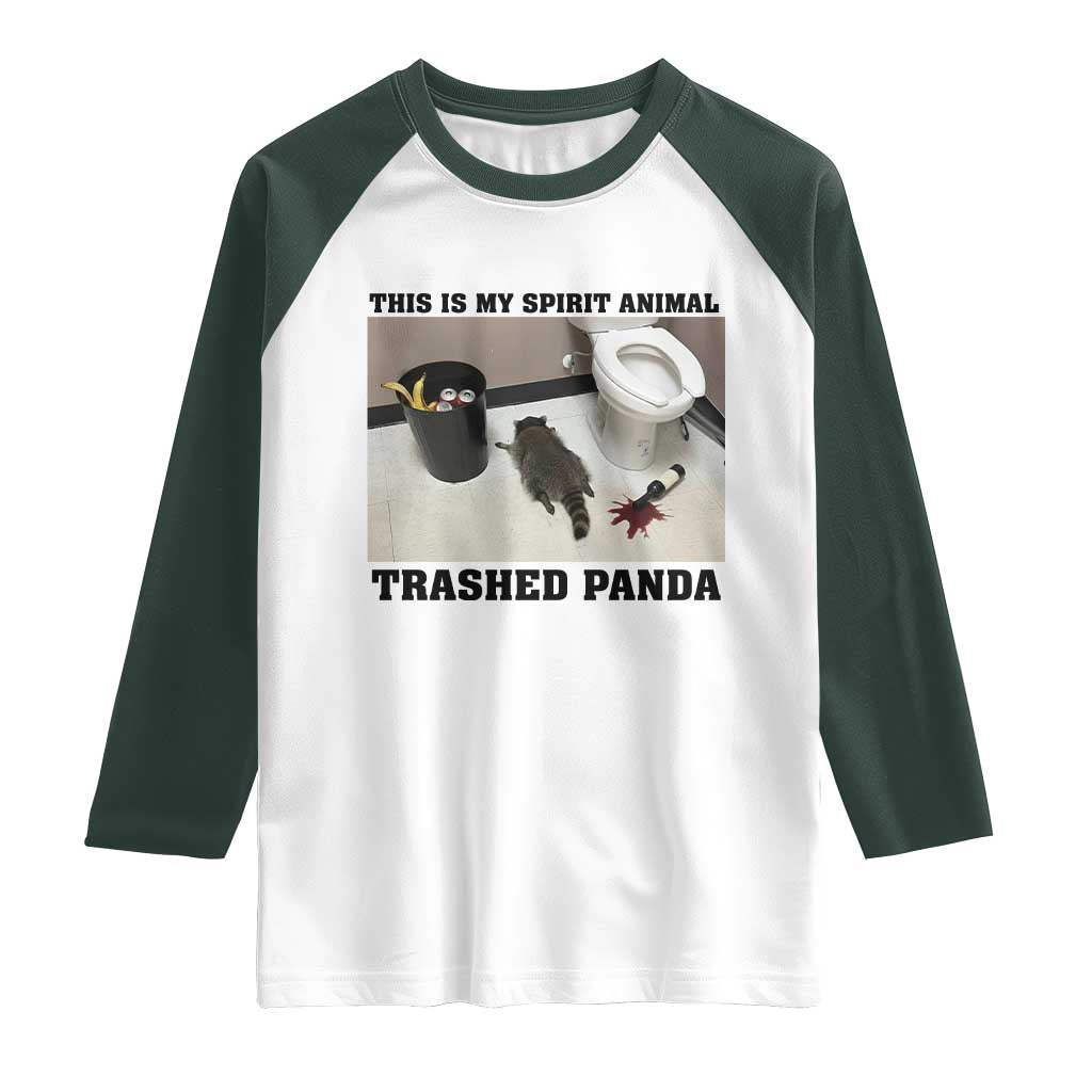 Trashed Panda Raglan Shirt My Spirit Animal Funny Drunk Raccoon Meme - Wonder Print Shop