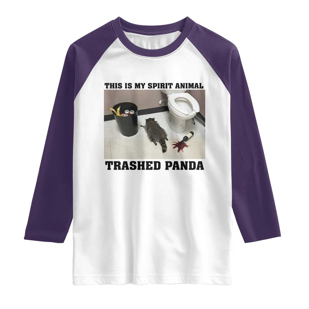 Trashed Panda Raglan Shirt My Spirit Animal Funny Drunk Raccoon Meme - Wonder Print Shop