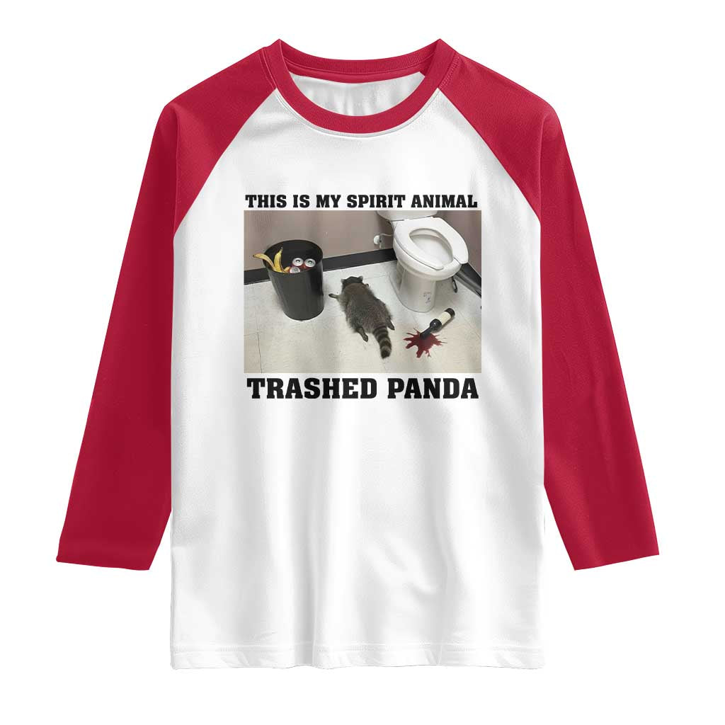 Trashed Panda Raglan Shirt My Spirit Animal Funny Drunk Raccoon Meme - Wonder Print Shop