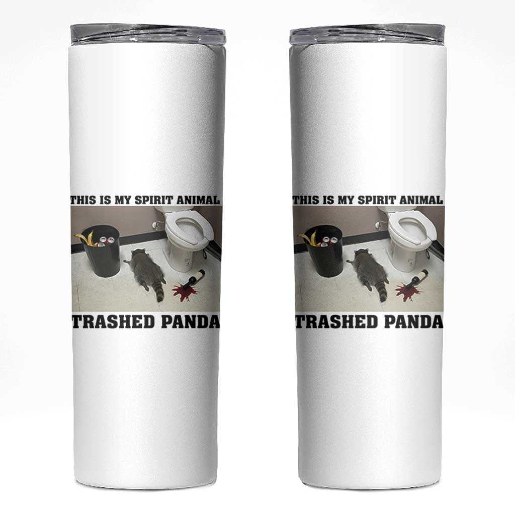 Trashed Panda Skinny Tumbler My Spirit Animal Funny Drunk Raccoon Meme - Wonder Print Shop