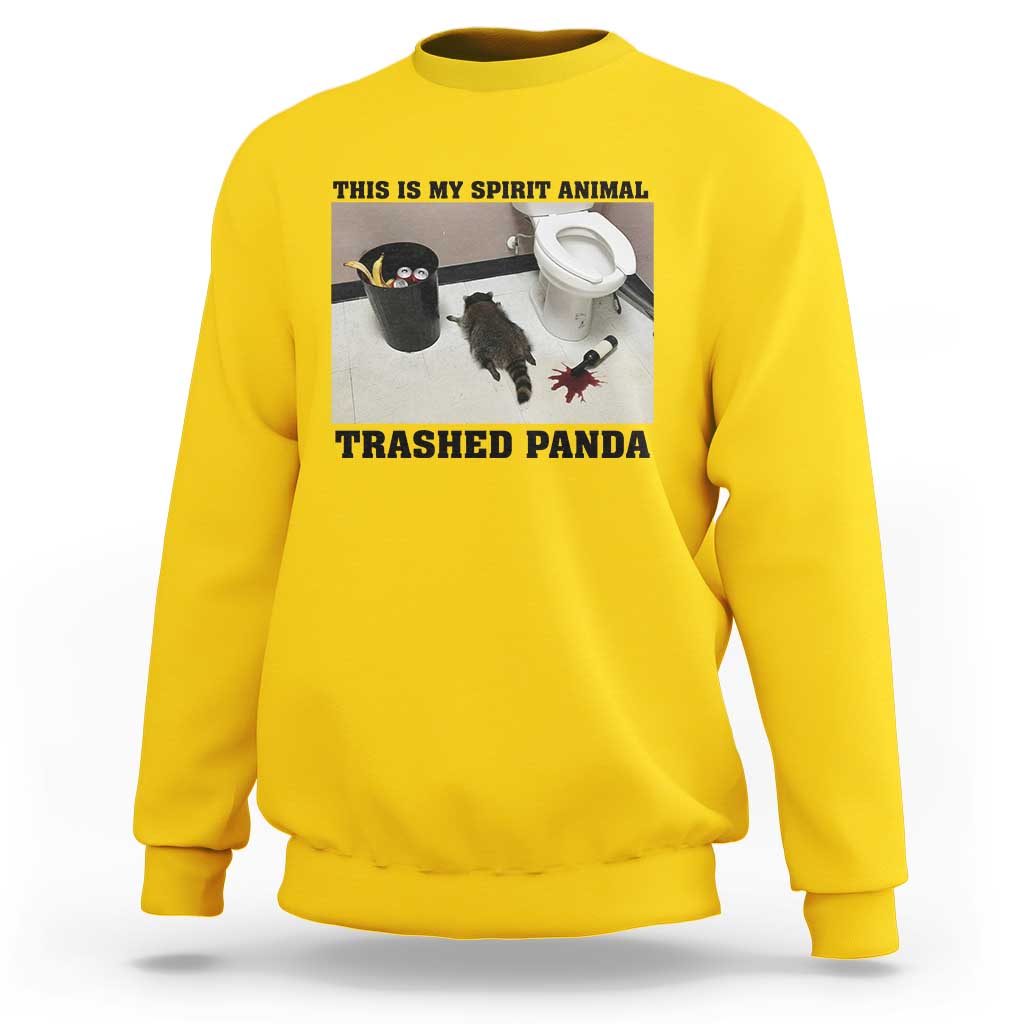 Trashed Panda Sweatshirt My Spirit Animal Funny Drunk Raccoon Meme - Wonder Print Shop