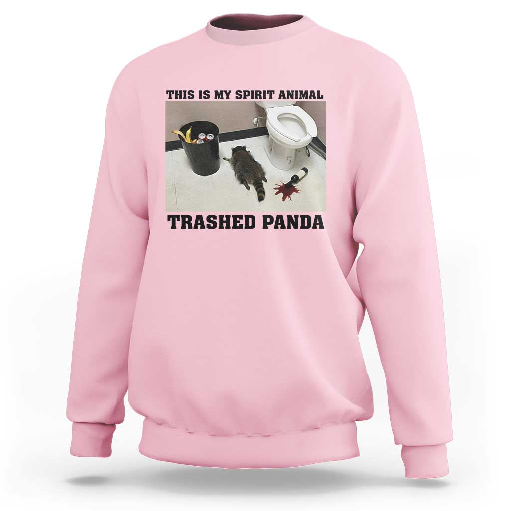 Trashed Panda Sweatshirt My Spirit Animal Funny Drunk Raccoon Meme - Wonder Print Shop