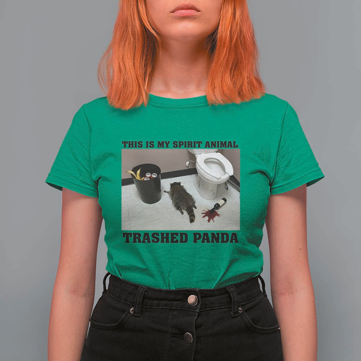 Trashed Panda T Shirt For Women My Spirit Animal Funny Drunk Raccoon Meme - Wonder Print Shop